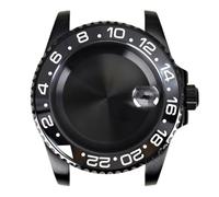 YELEMEABHB Boîtier de 40 mm en acier 316L noir, outils de réparation de montres, pièce saphir for mouvement NH35 NH36 NH34/38 8215 Eta2824, couronne vissée Boîtier de montre(Solid Bottom Cover 1,Eta 2
