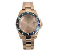 YELEMEABHB Boîtier de montre 40 mm, bracelet en acier inoxydable, pièce for mouvement NH35 NH36 NH34 Miyota8215, cadran 28,5 mm, lunette C3, 120 clics Boîtier de montre(Solid Bottom Cover 1,NH35 NH36