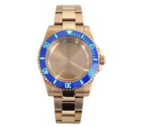 YELEMEABHB Boîtier de montre 40 mm, bracelet en acier inoxydable, pièce for mouvement NH35 NH36 NH34 Miyota8215, cadran 28,5 mm, lunette C3, 120 clics Boîtier de montre(Solid Bottom Cover 4,NH35 NH36
