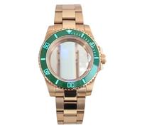 YELEMEABHB Boîtier de montre 40 mm, bracelet en acier inoxydable, pièce for mouvement NH35 NH36 NH34 Miyota8215, cadran 28,5 mm, lunette C3, 120 clics Boîtier de montre(Glass Bottom Cover 5,Eta 2824)