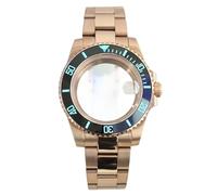 YELEMEABHB Boîtier de montre 40 mm, bracelet en acier inoxydable, pièce for mouvement NH35 NH36 NH34 Miyota8215, cadran 28,5 mm, lunette C3, 120 clics Boîtier de montre(Glass Bottom Cover 1,Eta 2824)