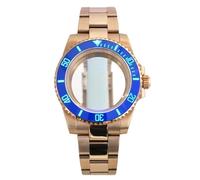 YELEMEABHB Boîtier de montre 40 mm, bracelet en acier inoxydable, pièce for mouvement NH35 NH36 NH34 Miyota8215, cadran 28,5 mm, lunette C3, 120 clics Boîtier de montre(Glass Bottom Cover 4,Eta 2824)