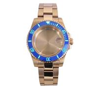 YELEMEABHB Boîtier de montre 40 mm, bracelet en acier inoxydable, pièce for mouvement NH35 NH36 NH34 Miyota8215, cadran 28,5 mm, lunette C3, 120 clics Boîtier de montre(Solid Bottom Cover 3,NH35 NH36