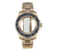 YELEMEABHB Boîtier de montre 40 mm, lunette noire en saphir, compatible avec for Seiko NH35, NH36, NH34, NH70, 8215, mouvement ETA2824, bracelet Oyster Boîtier de montre(Glass Bottom Cover 4,ETA2824 P