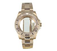 YELEMEABHB Boîtier de montre 40 mm, lunette noire en saphir, compatible avec for Seiko NH35, NH36, NH34, NH70, 8215, mouvement ETA2824, bracelet Oyster Boîtier de montre(Glass Bottom Cover 1,For NH35