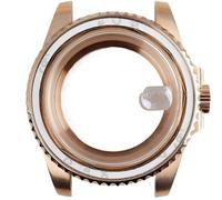 YELEMEABHB Boîtier de montre 40 mm, pièces polies, bracelet en saphir brossé for NH35, NH36, NH34 Boîtier de montre(Rose Gold 1,Miyota 8215)