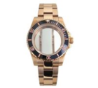 YELEMEABHB Boîtier de montre 40 mm, pièces polies, bracelet en saphir brossé for NH35, NH36, NH34 Boîtier de montre(Glass Bottom Cover 2,Miyota 8215)