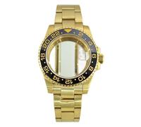 YELEMEABHB Boîtier de montre de plongée en or 40 mm, bracelet for boucle coulissante, verre saphir, for Seiko NH35 NH36 NH3 Boîtier de montre(Glass Bottom Cover 2,Miyota 8215 8205)