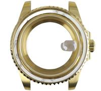 YELEMEABHB Boîtier de montre de plongée en or 40 mm, bracelet for boucle coulissante, verre saphir, for Seiko NH35 NH36 NH3 Boîtier de montre(Only case,Miyota 8215 8205)