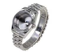 YELEMEABHB Boîtier de montre en acier 316L for cristal saphir de 36 mm et 39 mm et bracelet President for montre automatique for NH35A NH36 NH34 Boîtier de montre(G,39mm)