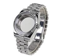 YELEMEABHB Boîtier de montre en acier 316L for cristal saphir de 36 mm et 39 mm et bracelet President, compatible for le mouvement automatique for NH35A NH36 NH34 Boîtier de montre(G,36mm)