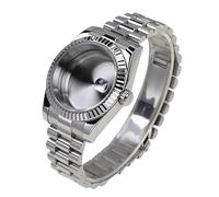 YELEMEABHB Boîtier de montre en acier 316L for cristal saphir de 36 mm et 39 mm et bracelet President, compatible for le mouvement automatique for NH35A NH36 NH34 Boîtier de montre(A,39mm)