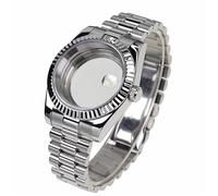 YELEMEABHB Boîtier de montre en acier 316L for cristal saphir de 36 mm et 39 mm et bracelet President, compatible for le mouvement automatique for NH35A NH36 NH34 Boîtier de montre(B,36mm)