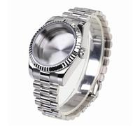 YELEMEABHB Boîtier de montre en acier 316L for cristal saphir de 36 mm et 39 mm et bracelet President, compatible for le mouvement automatique for NH35A NH36 NH34 Boîtier de montre(C,36mm)
