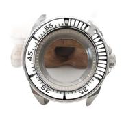 YELEMEABHB Boîtier de montre et bracelet 44 mm, pièces adaptées au mouvement for 7s26 NH34 NH35 NH36, coque arrière transparente, bracelet de montre Boîtier de montre(Mineral glass Case)