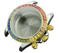 YELEMEABHB Boîtier de montre for homme de 39,3 mm for strass, adapté au mouvement VK-63, cadran de 28,5 mm, verre saphir, accessoires de montre Boîtier de montre(A)