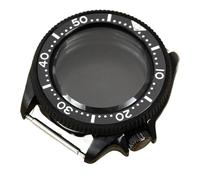 YELEMEABHB Boîtier de montre Ms. 38 mm, pièces de modification, verre saphir, compatible avec for SKX007/013, boîtier for mouvement NH35 NH36 4R36, cadran 28,5 mm, lunette en céramique noire et bleue