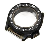 YELEMEABHB Boîtier de montre Ms. 38 mm, pièces de modification, verre saphir, compatible avec for SKX007/013, boîtier for mouvement NH35 NH36 4R36, cadran 28,5 mm, lunette en céramique noire et bleue