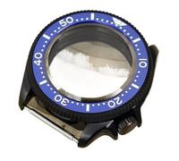 YELEMEABHB Boîtier de montre Ms. 38 mm, pièces de modification, verre saphir, compatible avec for SKX007/013, boîtier for mouvement NH35 NH36 4R36, cadran 28,5 mm, lunette en céramique noire et bleue