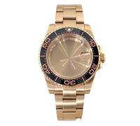 YELEMEABHB Boîtier en or rose de 40 mm, verre saphir, for montre Eta2824 PT5000 NH35 NH36 NH34 NH38, bracelet Oyster Boîtier de montre(Solid Bottom Cover 1,Miyota 8215)
