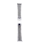 YELEMEABHB Bracelet de montre argenté de 19 mm, extrémité incurvée creuse, maillons for vis solides, compatible for Seiko 5 SNXS73K1 SNXS75 SNXS77 SNXS79K1 SNX79J1 Bracelet de montre