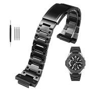 YELEMEABHB Bracelet de montre en acier inoxydable massif, compatible for la série for Casio Edifice GST-B400 EFB-680 CL-7A ECB-10D, 14 mm, offre spéciale Bracelet de montre(Noir)