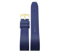 YELEMEABHB Bracelet de montre en caoutchouc fluoré for Rolex Tudor noir et vert 20 mm 22 mm bracelet de montre sport for barrette for ressort for dégagement rapide Bracelet de montre(Blue gold clasp,2