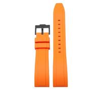 YELEMEABHB Bracelet de montre en caoutchouc fluoré for Rolex Tudor noir et vert 20 mm 22 mm bracelet de montre sport for barrette for ressort for dégagement rapide Bracelet de montre(Orange black clas