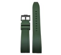 YELEMEABHB Bracelet de montre en caoutchouc fluoré for Rolex Tudor noir et vert 20 mm 22 mm bracelet de montre sport for barrette for ressort for dégagement rapide Bracelet de montre(Green black clasp