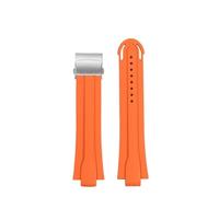 YELEMEABHB Bracelet de montre en caoutchouc for Oris Aquis Special 7730 7740 7653 7734 7725, bracelet de plongée for homme Bracelet de montre(Orange-silver)
