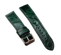 YELEMEABHB Bracelet de montre en cuir de pied d'autruche fait main bleu vert 18 19 20 21 22 mm, bracelet souple style vintage for homme Bracelet de montre(Rose Gold,19mm)