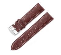 YELEMEABHB Bracelet de montre en cuir de veau 14 mm, 16 mm, 18 mm, 19 mm, 20 mm, 21 mm, 22 mm, 24 mm, motif nœud de bambou, for dégagement rapide Bracelet de montre(Brown-white,19mm)