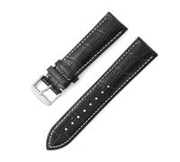 YELEMEABHB Bracelet de montre en cuir de veau 14 mm, 16 mm, 18 mm, 19 mm, 20 mm, 21 mm, 22 mm, 24 mm, motif nœud de bambou, for dégagement rapide Bracelet de montre(B-white,18mm)