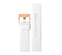 YELEMEABHB Bracelet de montre en cuir for Diesel DZ7256 DZ4344 DZ1657 DZ12, grain litchi, 22, 24, 26, 27, 28, 30, 32, 34 mm Bracelet de montre(White rose gold,26mm)
