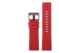 YELEMEABHB Bracelet de montre en cuir for Diesel DZ7333 DZ7348 DZ4318, 22 mm, 24 mm, 26 mm, 28 mm, 30 mm, noir, blanc, marron, rouge Bracelet de montre(Red black clasp,30mm)
