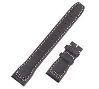 YELEMEABHB Bracelet de montre en cuir souple véritable noir, marron et bleu, 22 mm, compatible for les montres IWC for Pilots Little Prince Mark 18, acier Bracelet de montre(Brown,22MM_GOLD ROUND BUCK