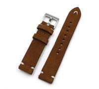 YELEMEABHB Bracelet de montre en cuir suédé 18 mm, 20 mm, 22 mm, 24 mm, marron, gris, vintage, coutures faites for la main, remplacement for chaque montre Bracelet de montre(6,24mm)