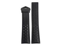YELEMEABHB Bracelet de montre en cuir véritable for boucle déployante for homme, compatible for Heuer Monaco Carrera CAW211R/P, imprimé litchi Bracelet de montre(Black-R-G-clasp)