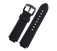 YELEMEABHB Bracelet de montre en silicone for Casio EDIFICE série 5634 EFS-S570YD/YDC/YDB, bracelet de montre convexe modifié, bandes en caoutchouc noir Bracelet de montre(Black blue black)