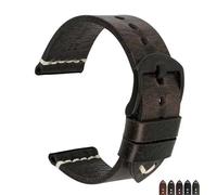 YELEMEABHB Bracelet de montre fait main for Panerai Seiko Hamilton 18 mm, 19, 20, 21, 22, 23, 24, marron foncé, bleu, noir Bracelet de montre(Black black clasp,19mm)