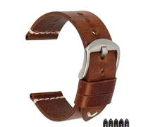 YELEMEABHB Bracelet de montre fait main for Panerai Seiko Hamilton 18 mm, 19, 20, 21, 22, 23, 24, marron foncé, bleu, noir Bracelet de montre(Brown Silver,21mm)