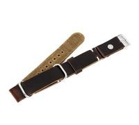 YELEMEABHB Bracelet de montre long 20 mm 22 mm, style vintage, en cuir noir café marron, for rivets, trois anneaux, for accessoires de montre Bracelet de montre(Dark brown,22mm)