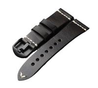 YELEMEABHB Bracelet de montre vintage en cuir de veau, fait main, huilé et ciré, 18, 19, 20, 21, 22, 24 mm, marron et bleu, souple, for homme Bracelet de montre(A Brack clasp,20mm)