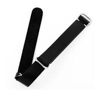 YELEMEABHB Bracelet de Montre Vintage en Cuir Noir café Marron 20 mm 22 mm Design Unique Couture Main Bracelet de Montre Long Double Anneau de Verrouillage sans Trou Bracelet de Montre(Noir,22mm)