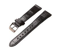 YELEMEABHB Bracelet en alligator fait main, 18, 19, 20, 21, 22 mm, motif bambou, cuir style vintage, taille S/M. Bracelet de montre(Silver-buckle,19mm)