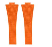 YELEMEABHB Bracelet en caoutchouc for montres for Tissot PRX Powermatic 35 mm et 40 mm, 11 mm et 12 mm, boucle for ressort for dégagement rapide, bleu marine et noir Fermoir de montre(Orange,12MM_NO B