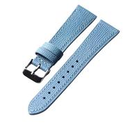 YELEMEABHB Bracelet en cuir bleu glacier fait main, 18, 19, 20, 21, 22, souple et ultra-fin, style vintage for homme Bracelet de montre(Silver buckle,20mm)