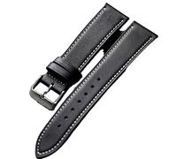 YELEMEABHB Bracelet en cuir de vache souple marron et noir fait main, 18, 19, 20, 21, 22 mm, for dégagement rapide, style vintage, ultra fin, for homme Bracelet de montre(B Silver buckle,22mm)
