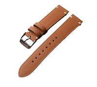 YELEMEABHB Bracelet en cuir italien souple, fait main, 18, 19, 20, 22 mm, marron, noir et gris, style vintage Bracelet de montre(Marrone,19mm)