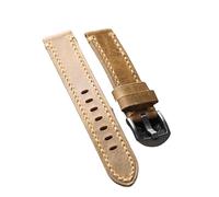 YELEMEABHB Bracelet en cuir style vintage, épaisseur 20, 21, 22, 23, 24, 26 mm, cuir plié, compatible for les montres militaires for hommes for PAM111 Bracelet de montre(A color,26mm)